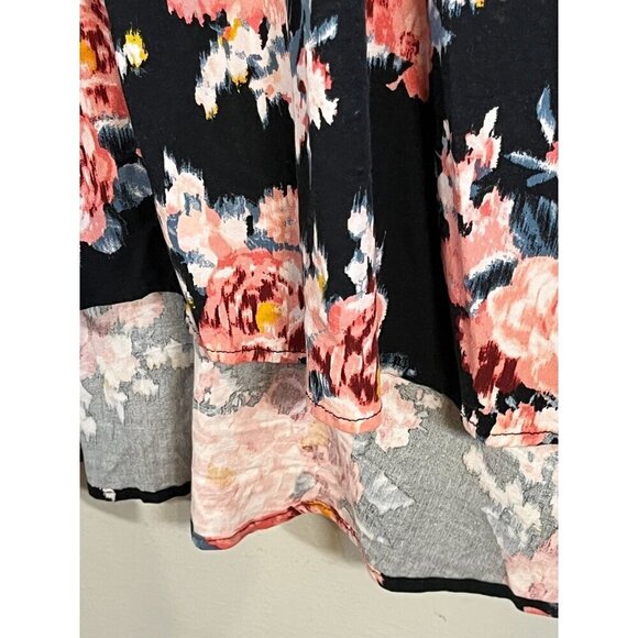 Torrid Dress 4X Pink Floral Mini Feminine Hi Lo Tropical Peasant Skater Hippie - Picture 11 of 16